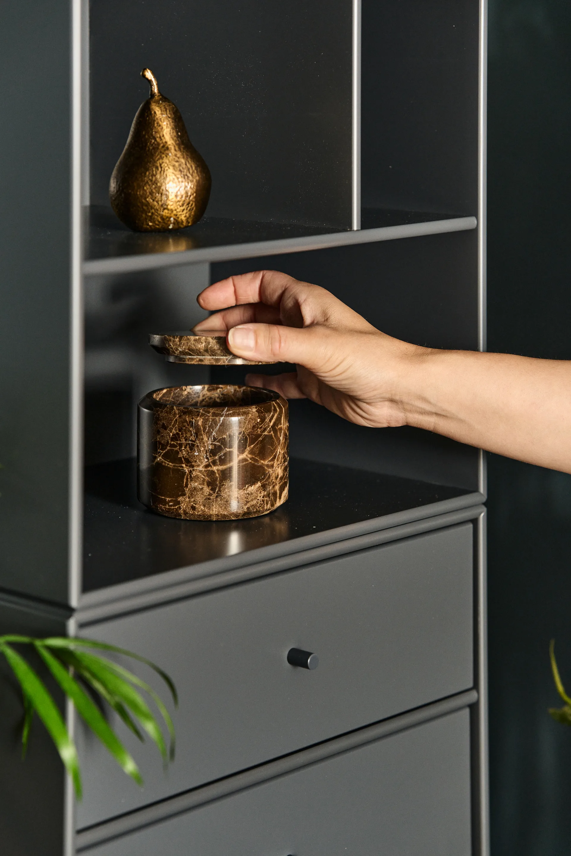 Module d'étagère Montana Mini 1302, anthracite 04, avec étagères Montana