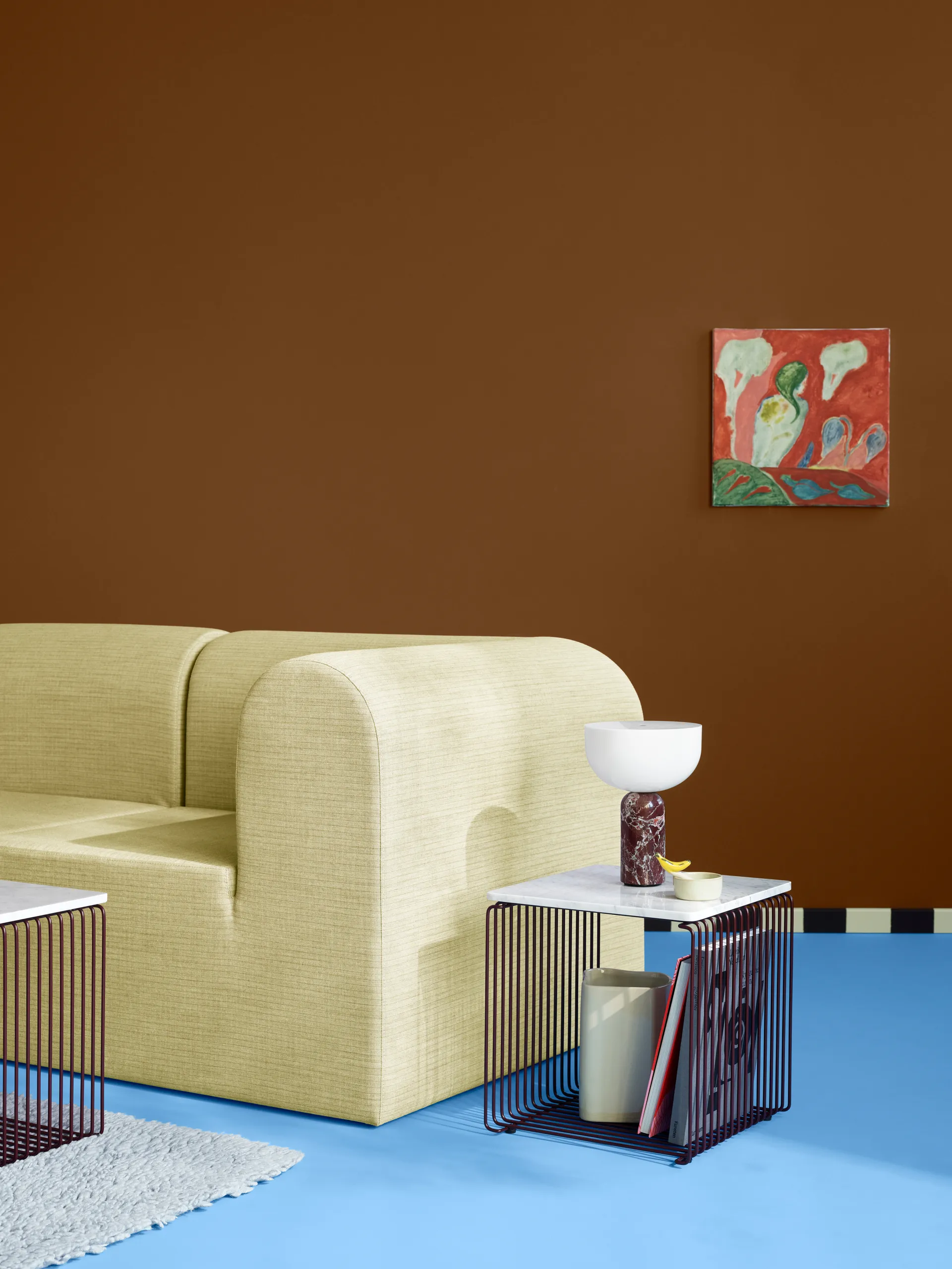 Plateau Panton Wire 34,8x34,8 cm, White marble Montana