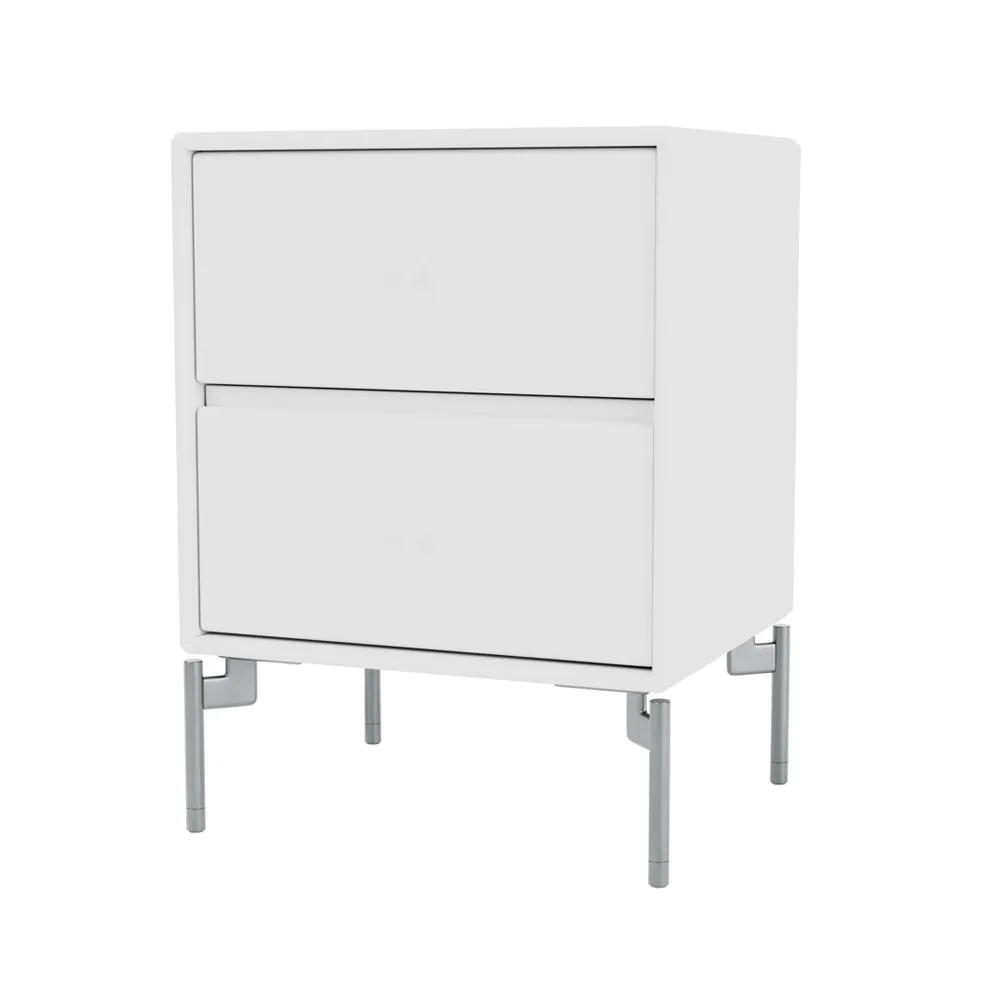 Table de chevet Drift, new white 101, pieds chromés cm Montana