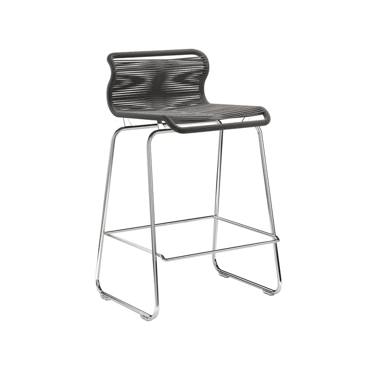 Tabouret de bar Panton One kitchen - noir, papier/acier inoxydable - Montana