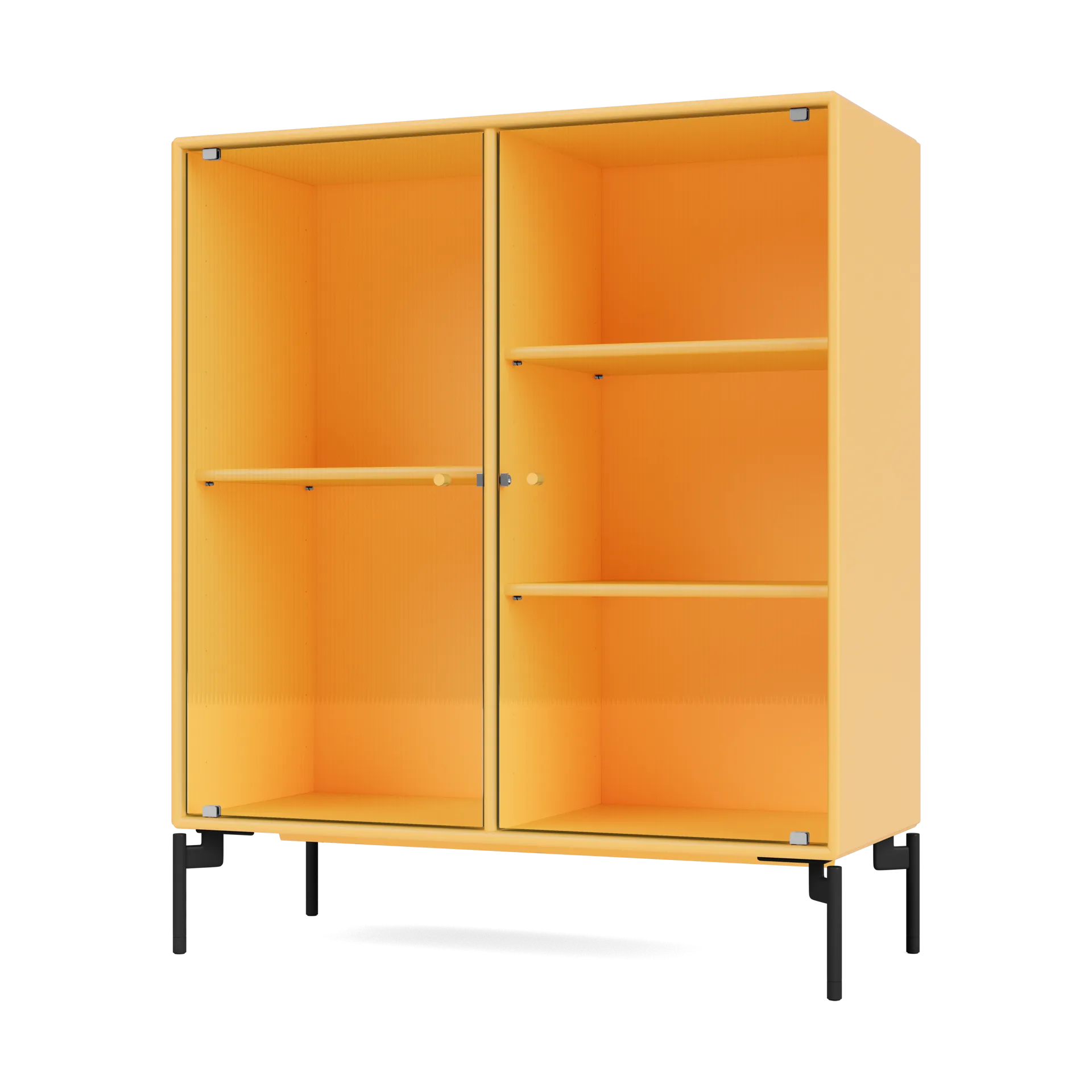 Vitrine Ripple II 69,6x82,2x30 cm, Acacia-pieds Black Montana