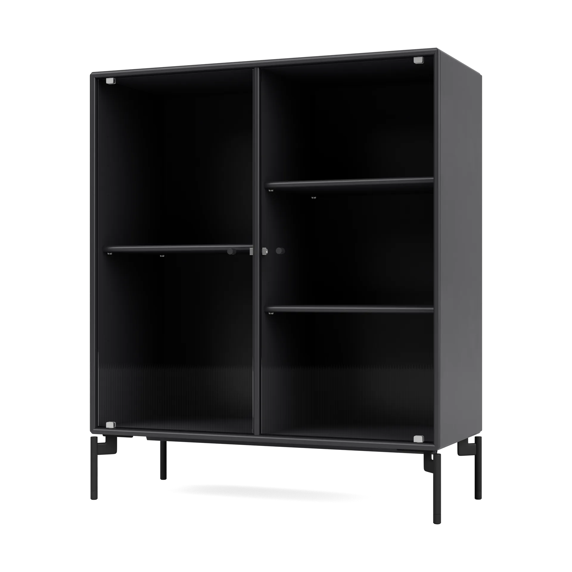 Vitrine Ripple II 69,6x82,2x30 cm, Anthracite - pieds Black Montana