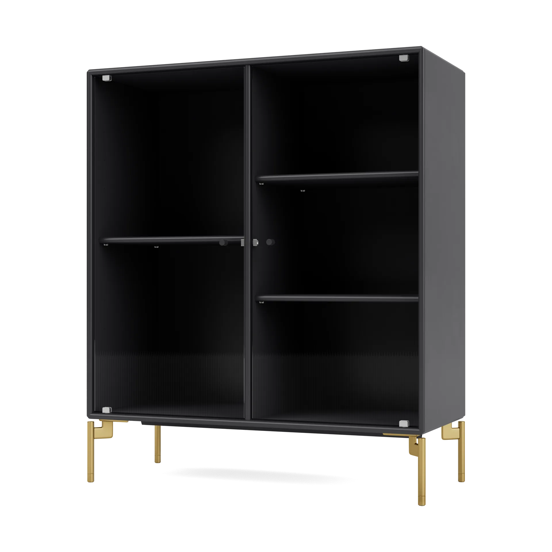 Vitrine Ripple II 69,6x82,2x30 cm, Anthracite-pieds Brass Montana