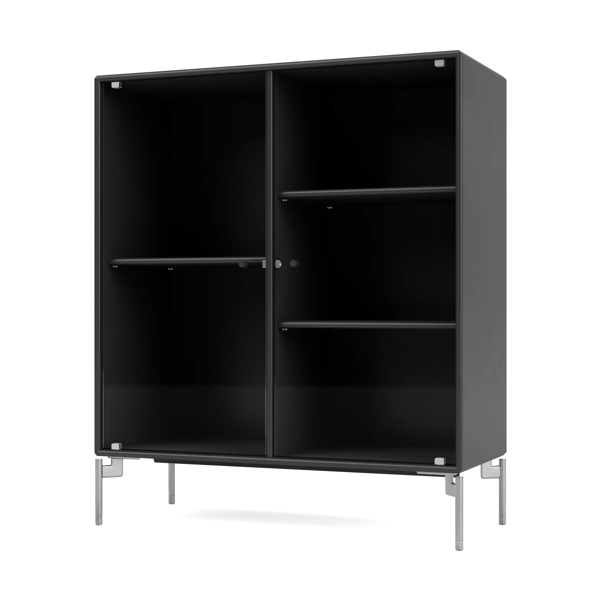 Vitrine Ripple II 69,6x82,2x30 cm, Anthracite-pieds Chrome Montana