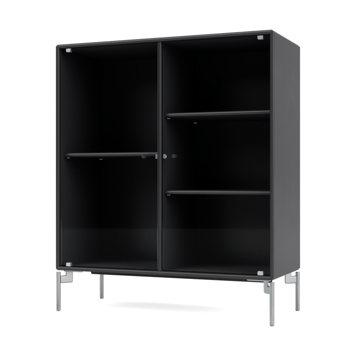 Vitrine Ripple II 69,6x82,2x30 cm - Anthracite-pieds Chrome - Montana