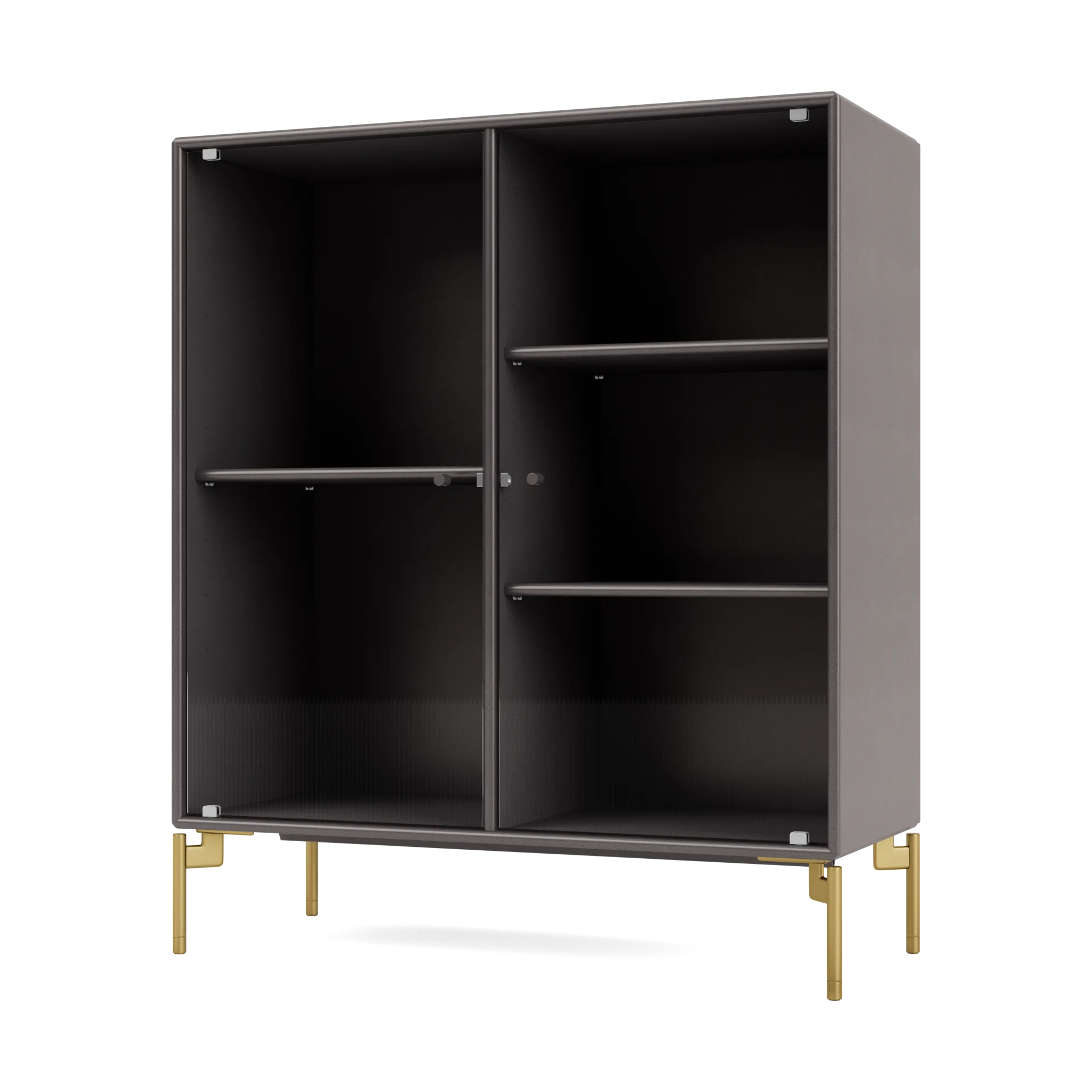 Vitrine Ripple II 69,6x82,2x30 cm, Coffee-pieds Brass Montana