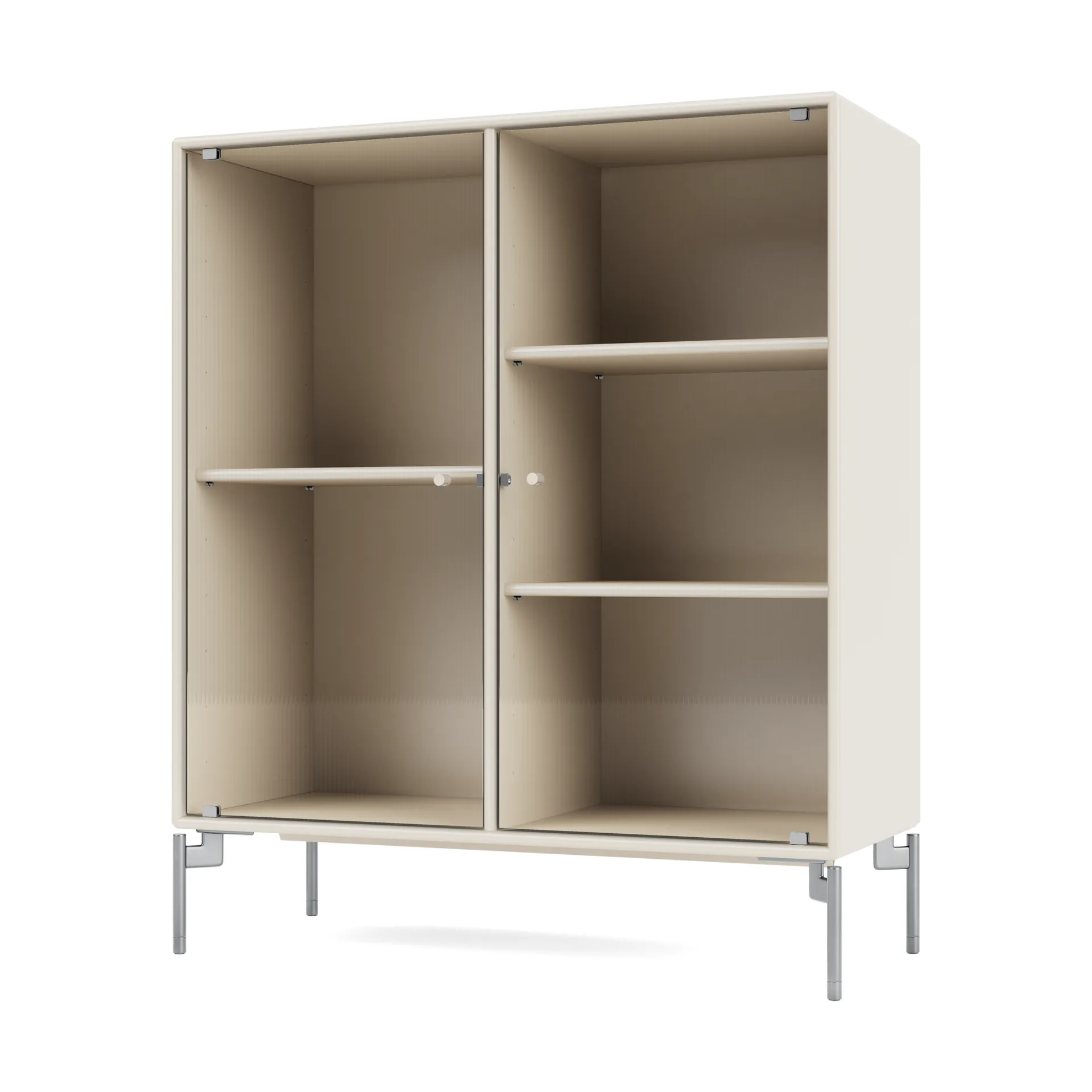 Vitrine Ripple II 69,6x82,2x30 cm, Oat-pieds Chrome Montana