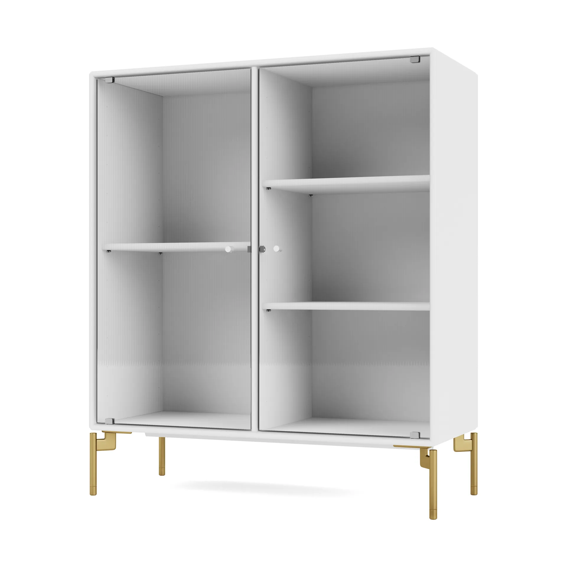 Vitrine Ripple II 69,6x82,2x30 cm, Snow-pieds Brass Montana