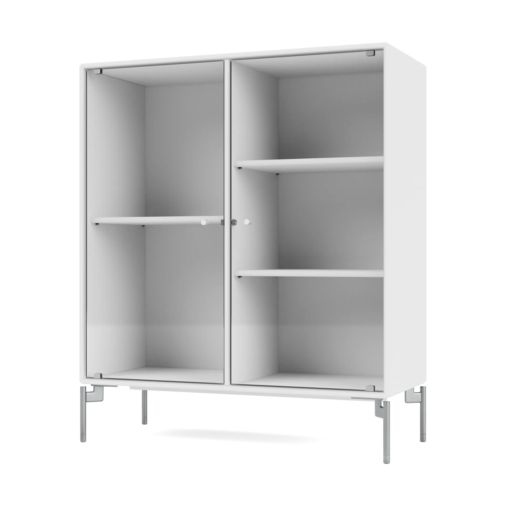 Vitrine Ripple II 69,6x82,2x30 cm, Snow-pieds Chrome Montana