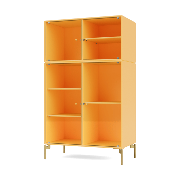 Vitrine Ripple III 69,6x117,6x38 cm - Acacia-pieds Brass - Montana