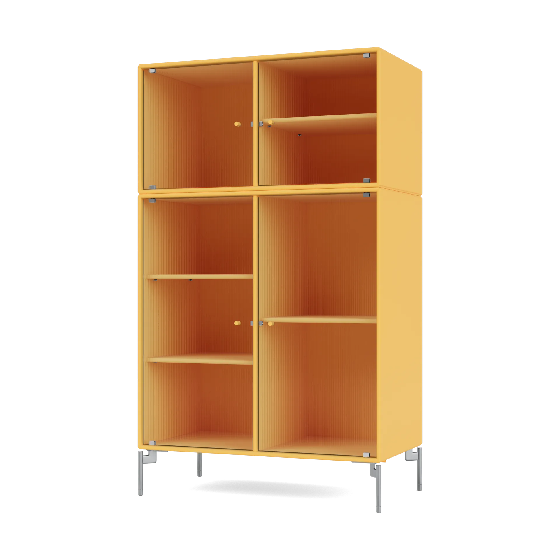 Vitrine Ripple III 69,6x117,6x38 cm, Acacia-pieds Chrome Montana