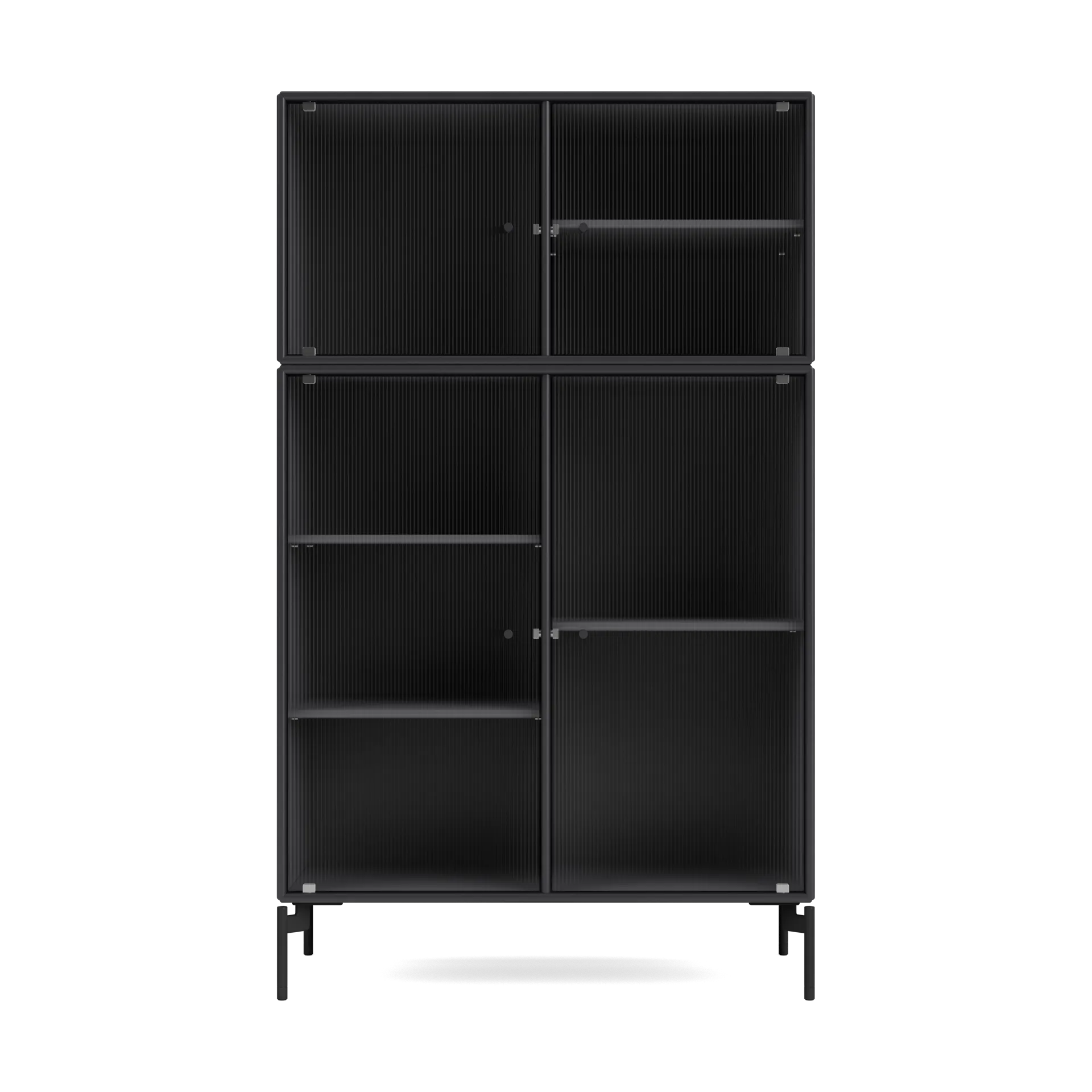 Vitrine Ripple III 69,6x117,6x38 cm, Anthracite-pieds Black Montana