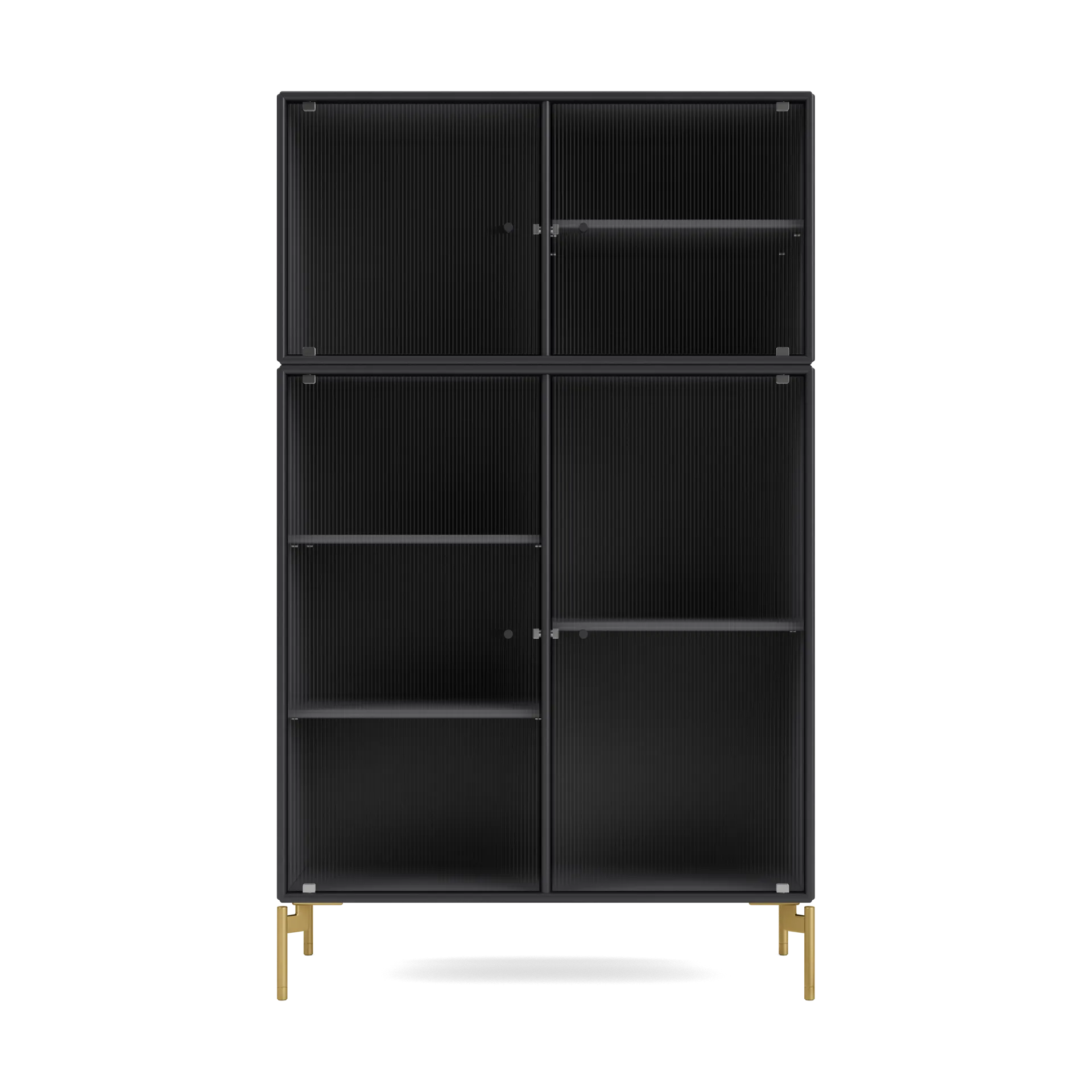 Vitrine Ripple III 69,6x117,6x38 cm, Anthracite-pieds Brass Montana