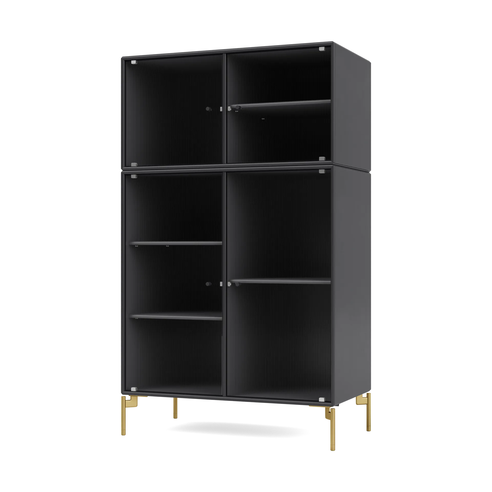 Vitrine Ripple III 69,6x117,6x38 cm, Anthracite-pieds Brass Montana