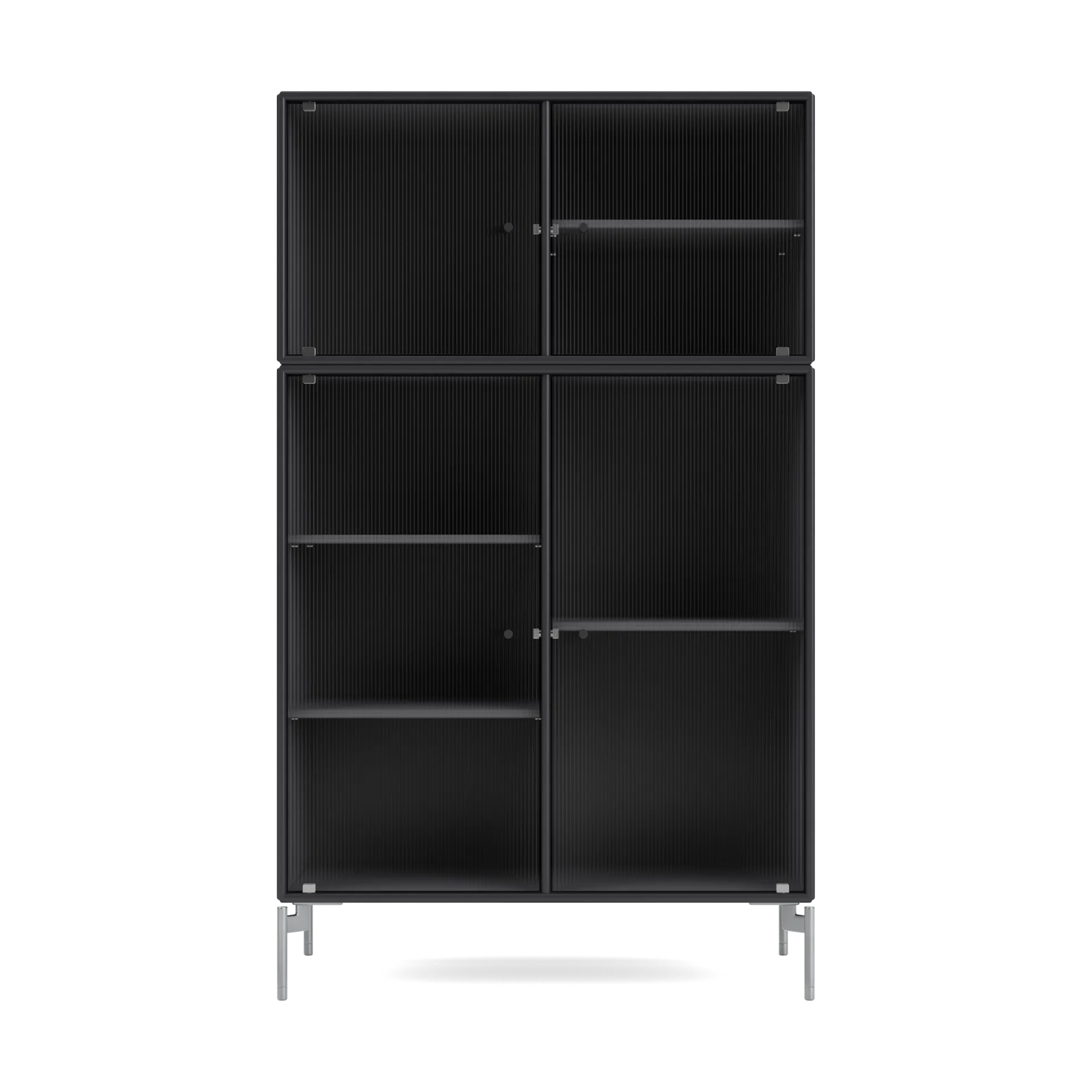 Vitrine Ripple III 69,6x117,6x38 cm, Anthracite-pieds Chrome Montana