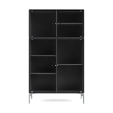 Vitrine Ripple III 69,6x117,6x38 cm - Anthracite-pieds Chrome - Montana