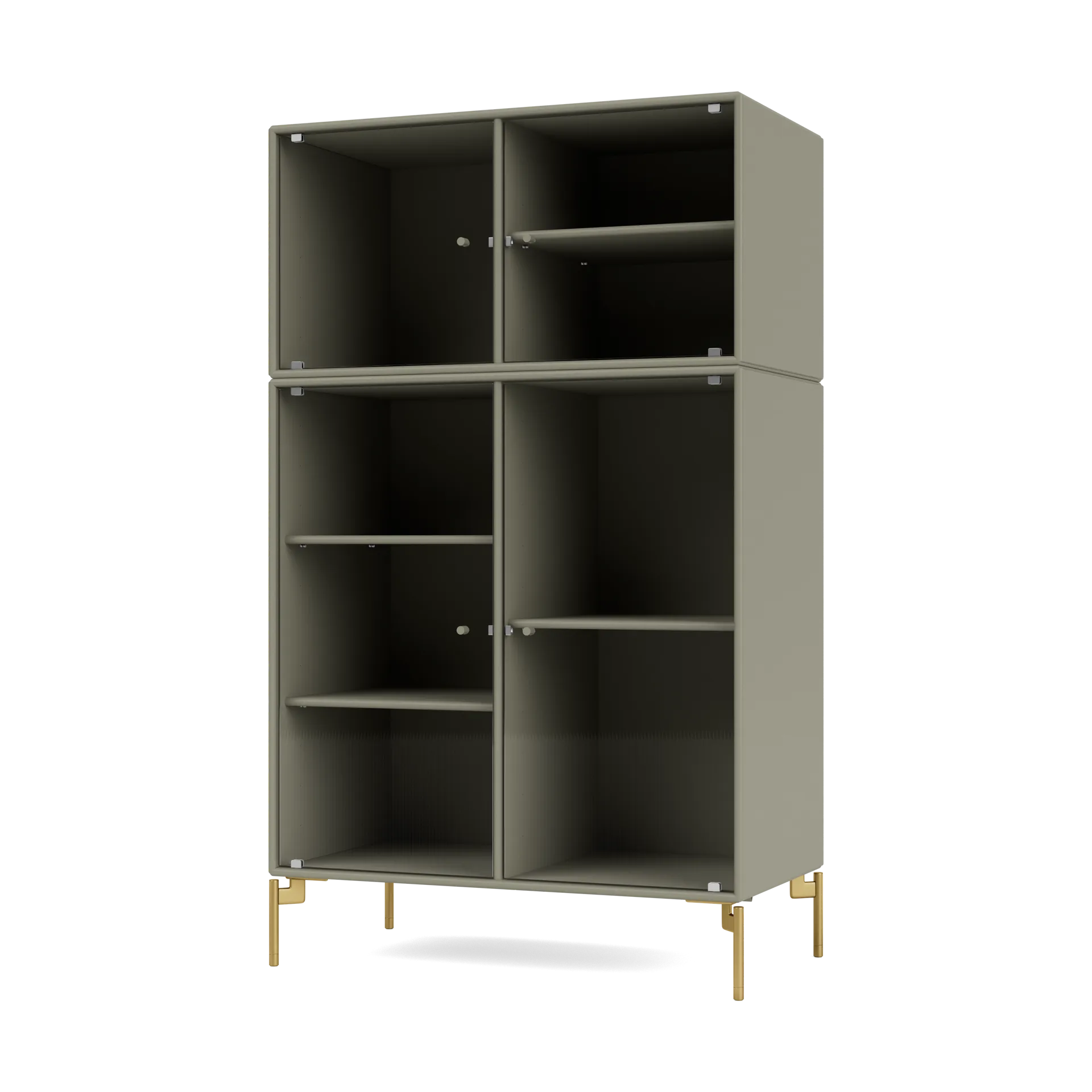 Vitrine Ripple III 69,6x117,6x38 cm, Fennel-pieds Brass Montana