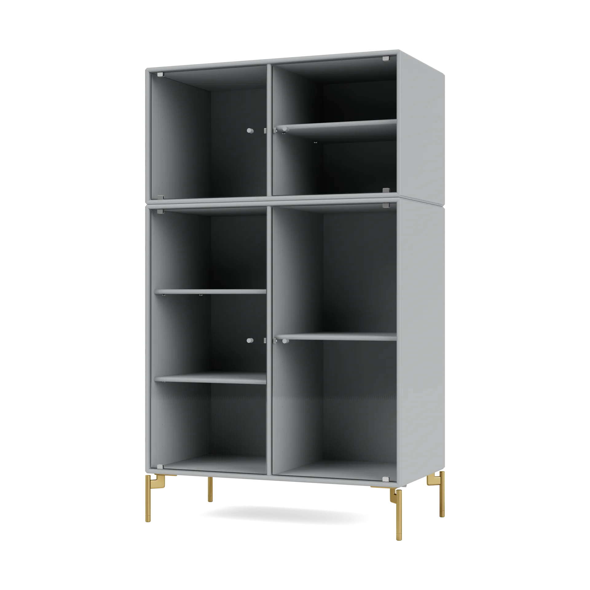 Vitrine Ripple III 69,6x117,6x38 cm, Fjord-pieds Brass Montana