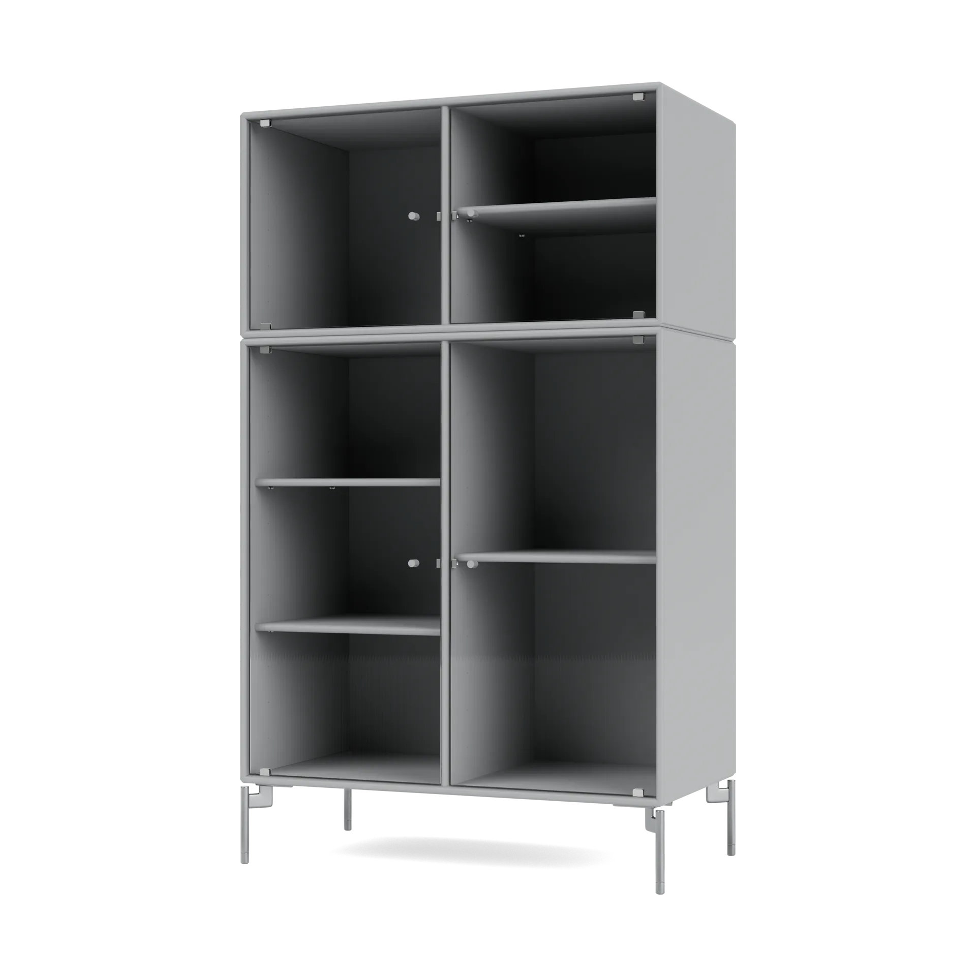 Vitrine Ripple III 69,6x117,6x38 cm, Fjord-pieds Chrome Montana