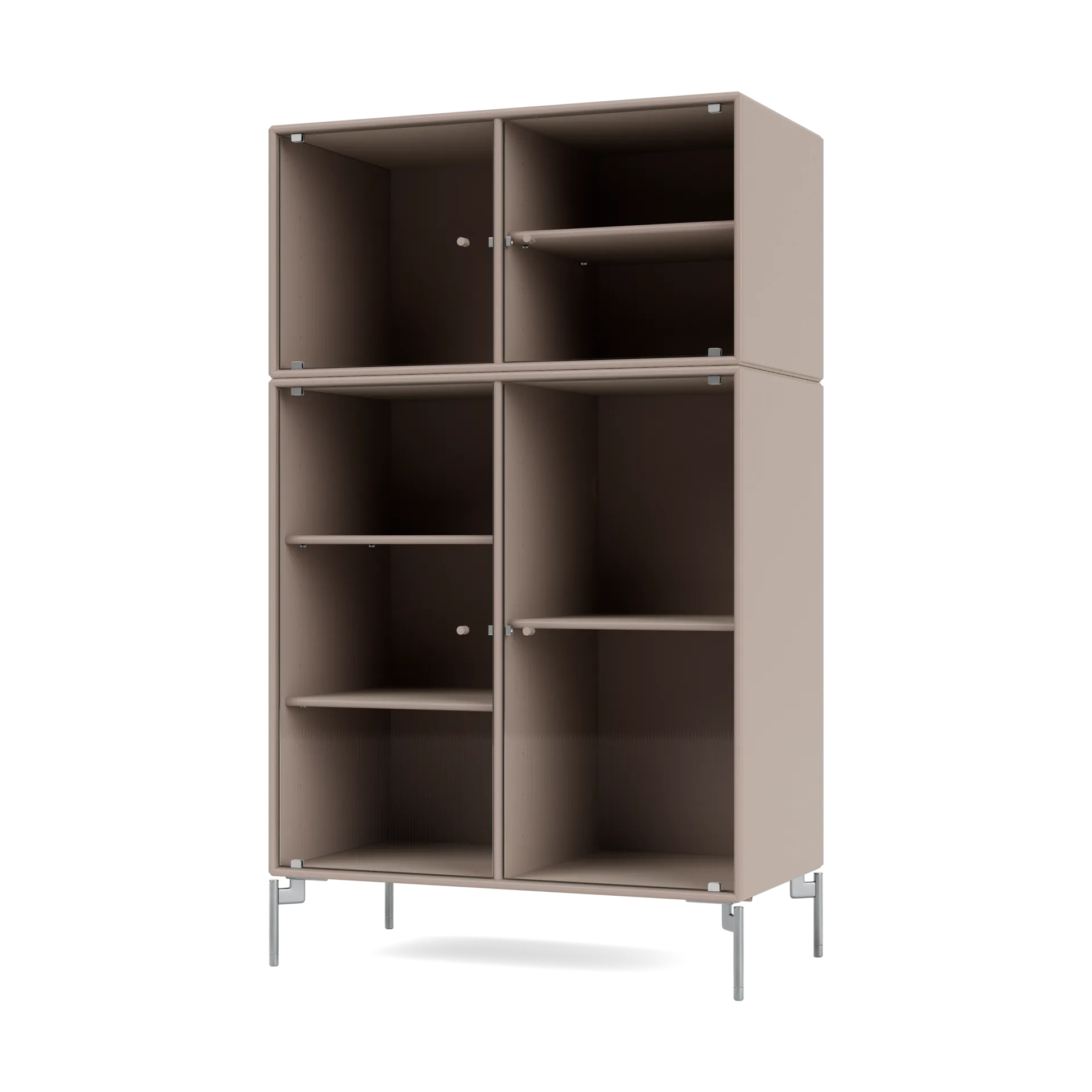 Vitrine Ripple III 69,6x117,6x38 cm, Mushroom-pieds Chrome Montana