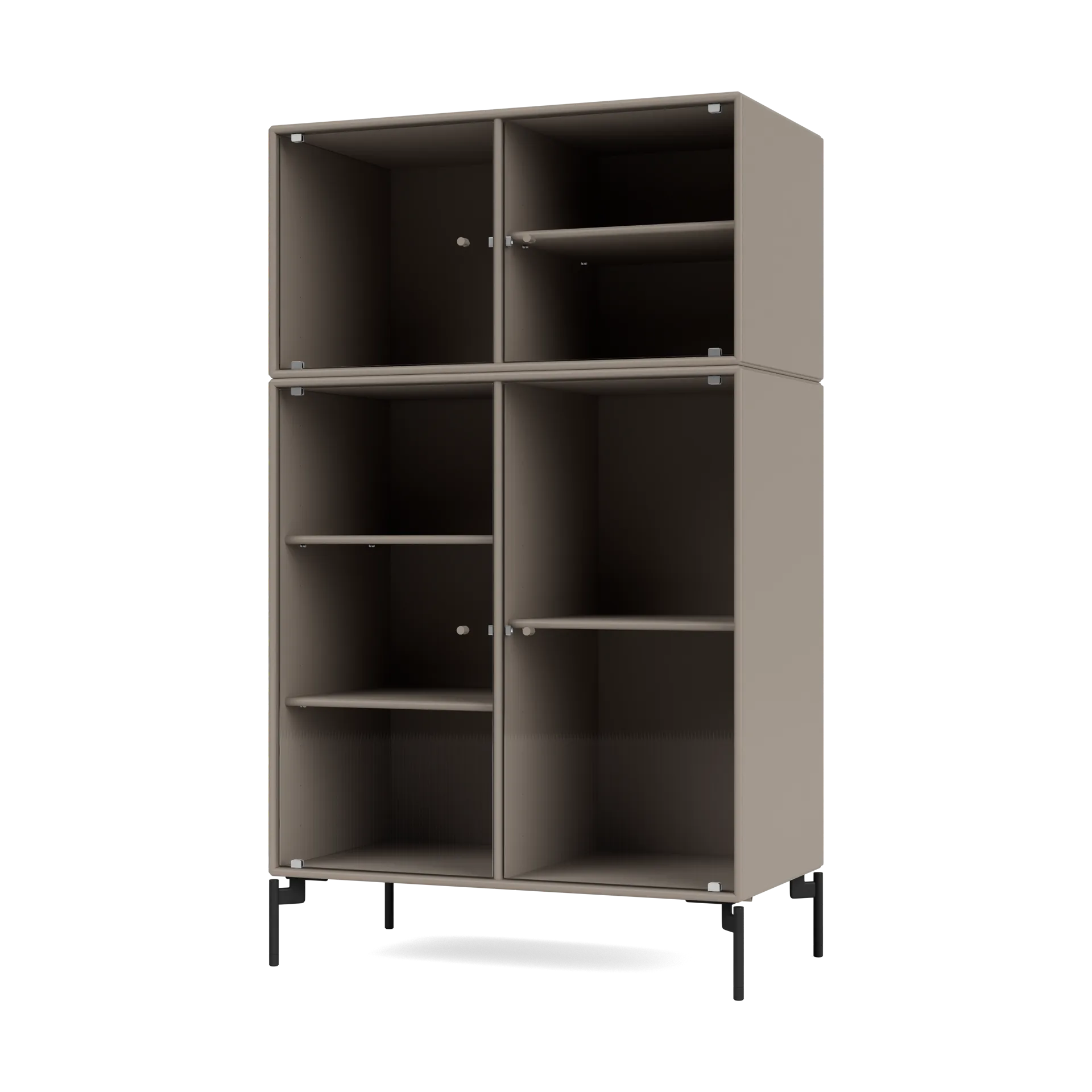 Vitrine Ripple III 69,6x117,6x38 cm, Truffle-pieds Black Montana