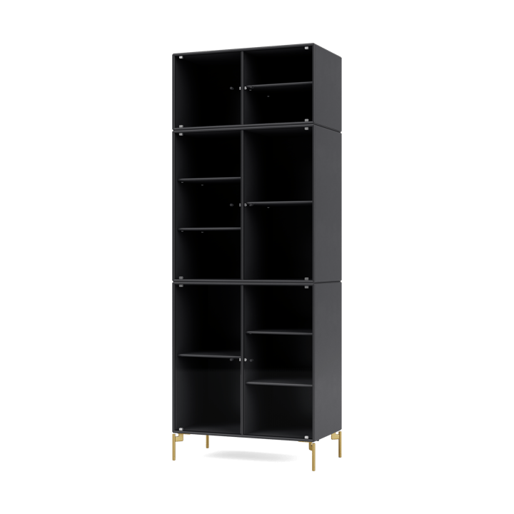 Vitrine Ripple IV 69,6x187,2x38 cm - Anthracite-pieds Brass - Montana