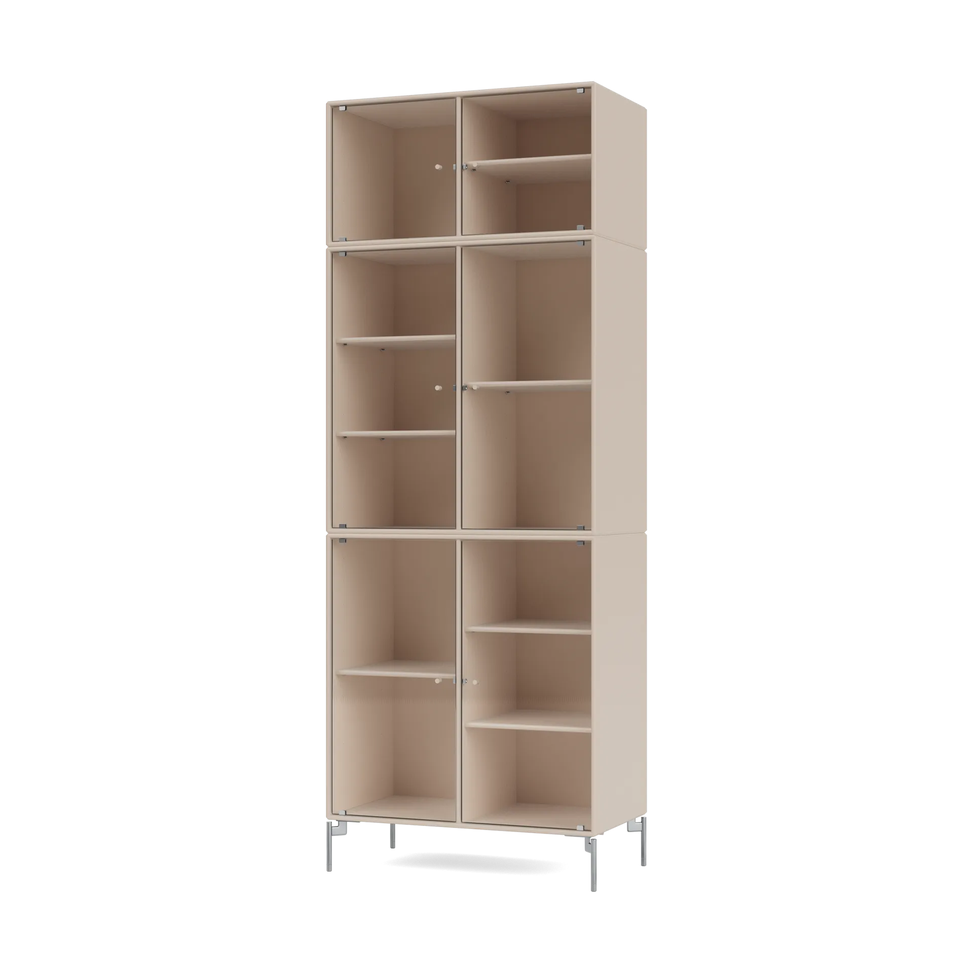 Vitrine Ripple IV 69,6x187,2x38 cm, Clay-pieds Chrome Montana