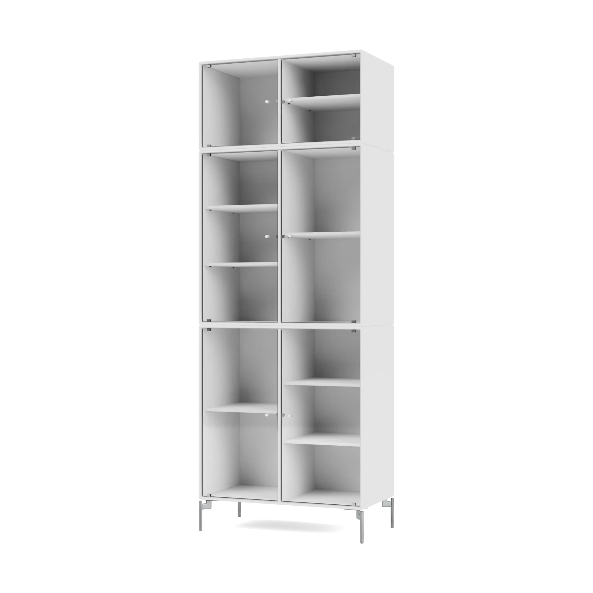 Vitrine Ripple IV 69,6x187,2x38 cm, NewWhite-pieds Chrome Montana