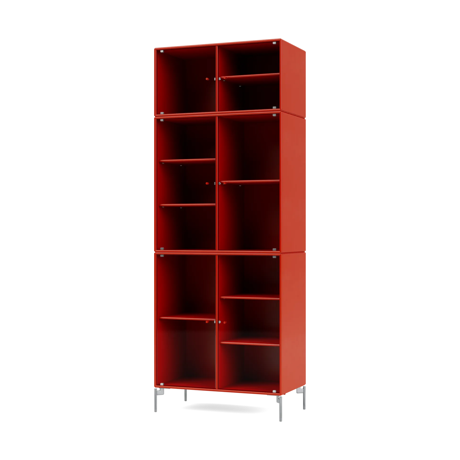 Vitrine Ripple IV 69,6x187,2x38 cm, Rosehip-pieds Chrome Montana