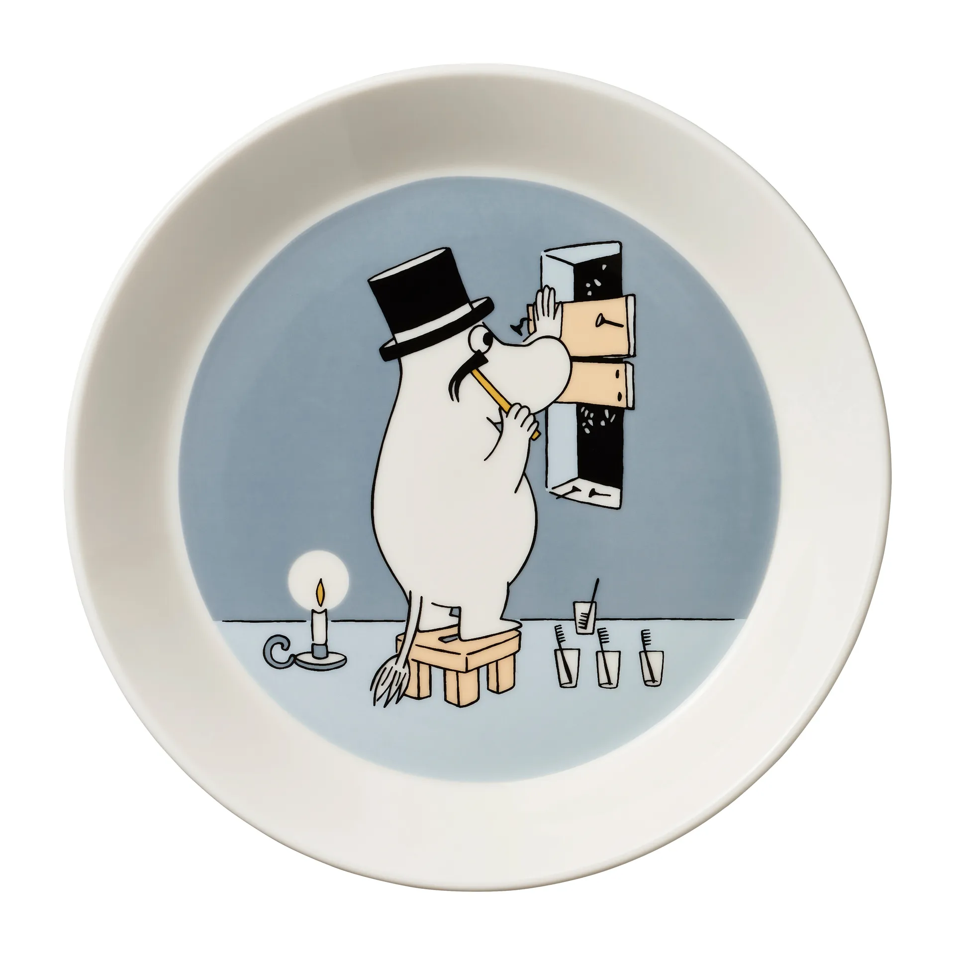 Assiette Moomin Ø19 cm Papa Moomin, Gris Moomin Arabia