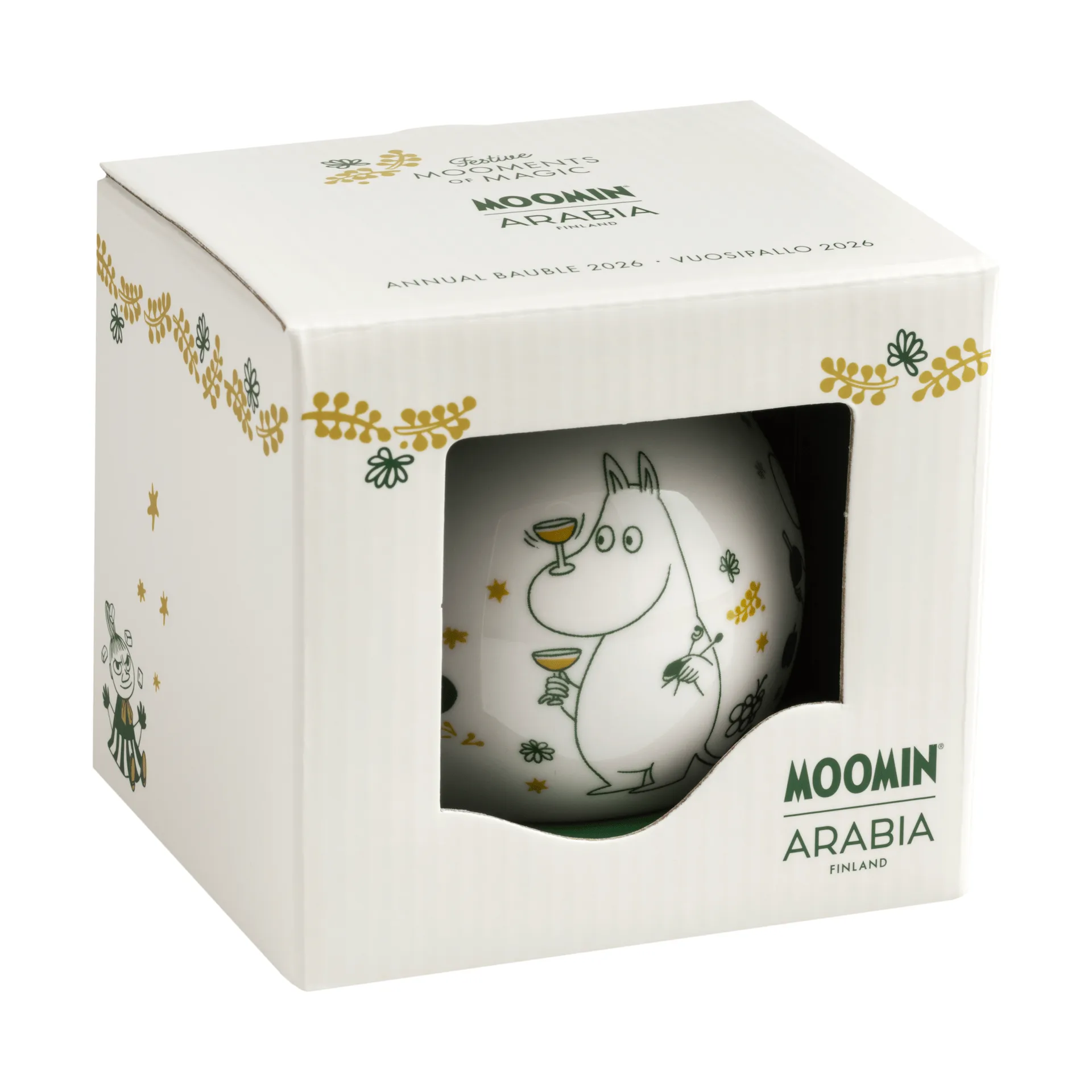 Boule de Noël Moomin Ø8 cm, 2026, Cadeau d’amour Moomin Arabia