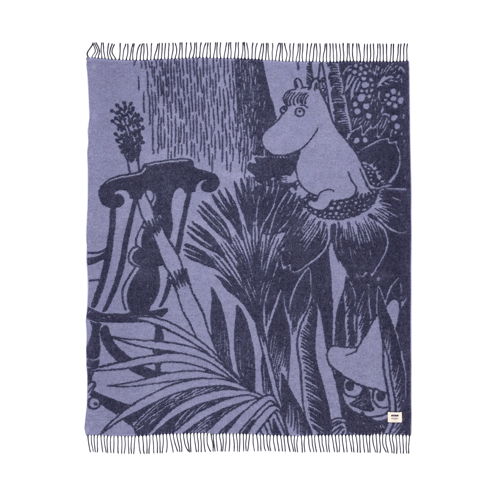 Couverture en laine Forêt mystérieuse Moomin, Blå, 130x170 cm Moomin Arabia