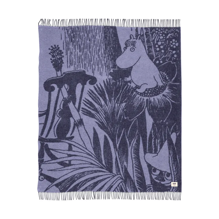 Couverture en laine Forêt mystérieuse Moomin - Blå, 130x170 cm - Moomin Arabia