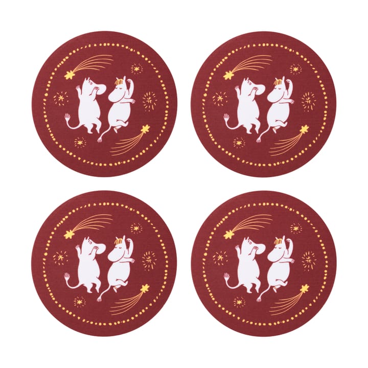 Dessous de verre Festive Moments mumin, 4 pièces - Ø9 cm - Moomin Arabia