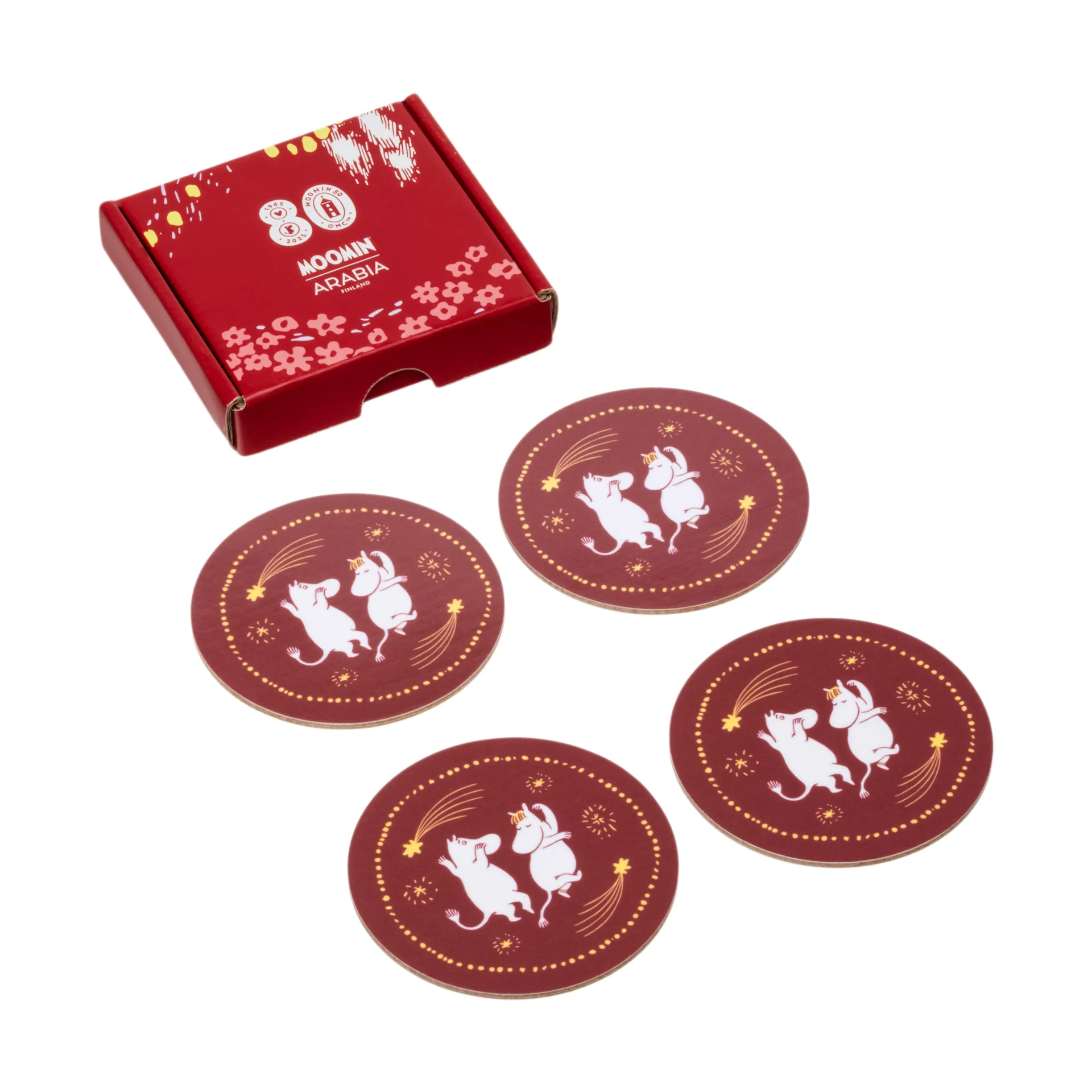 Dessous de verre Festive Moments mumin, 4 pièces, Ø9 cm Moomin Arabia