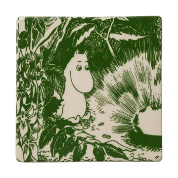 Dessous de verre Forêt mystérieuse Moomin - Vert, 10x10 cm, lot de 2 - Moomin Arabia