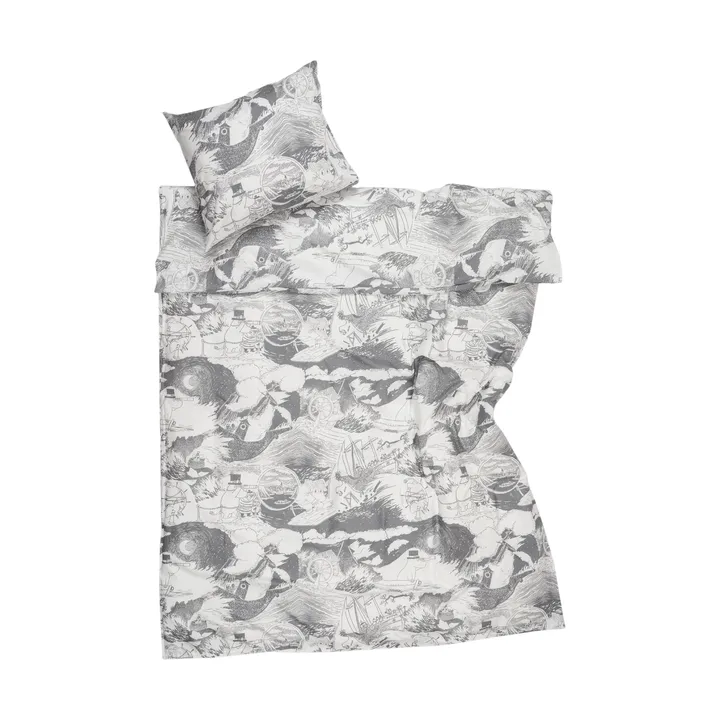 Ensemble de literie Moomin 150x210 cm - Segling, gris - Moomin Arabia