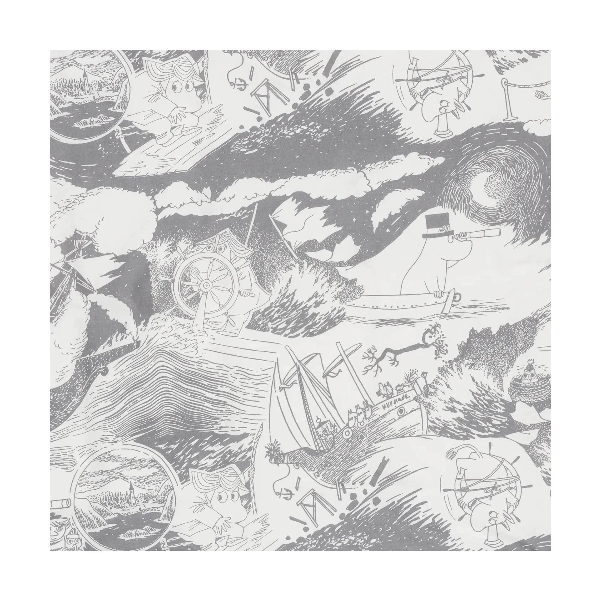 Ensemble de literie Moomin 150x210 cm, Segling, gris Moomin Arabia
