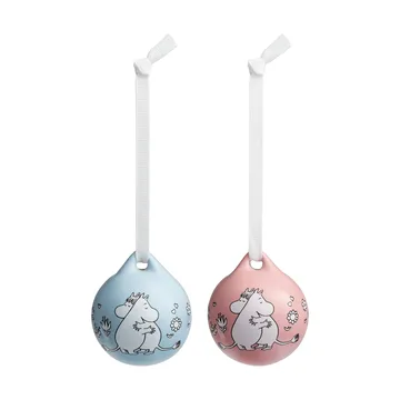 Kärlek boule de Noël Moomin - Rose-bleu, 5 cm, lot de 2 - Moomin Arabia