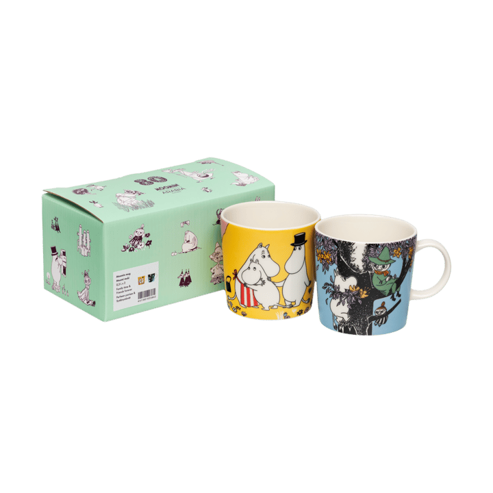 Mugs Moomin Familjemys & Vänner för alltid, 2 pièces - 30 cl - Moomin Arabia