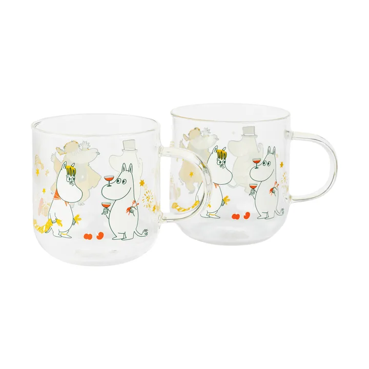 Mumin mug en verre - Cadeau d’amour, 30 cl, lot de 2 - Moomin Arabia
