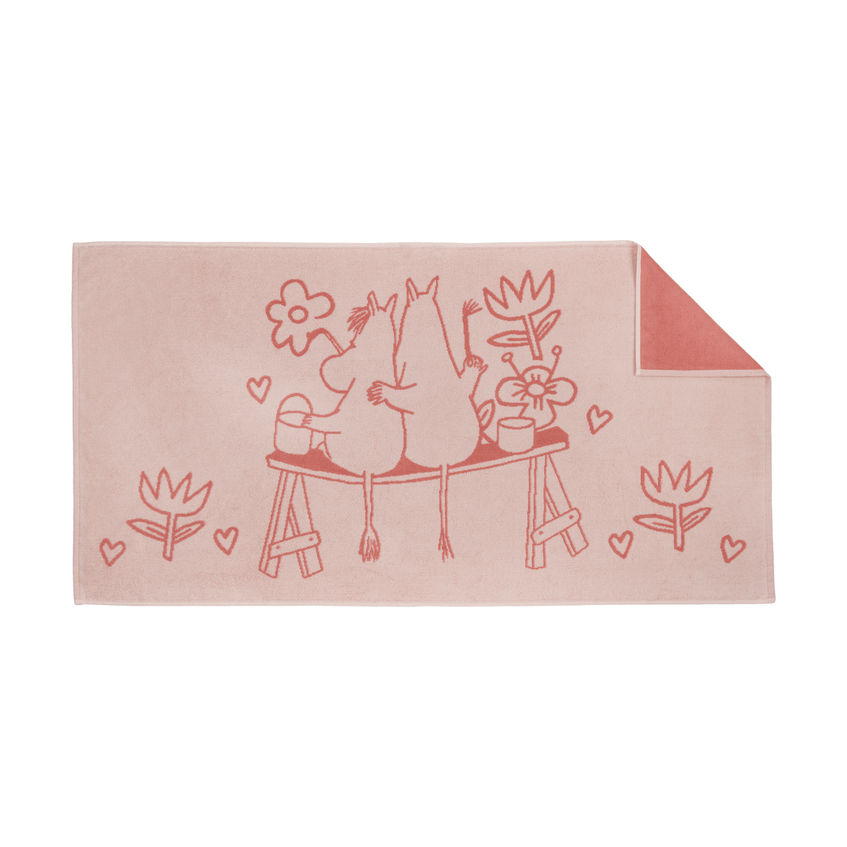 Moomin Arabia Serviette de bain Moomin 70x140 cm Amour rose