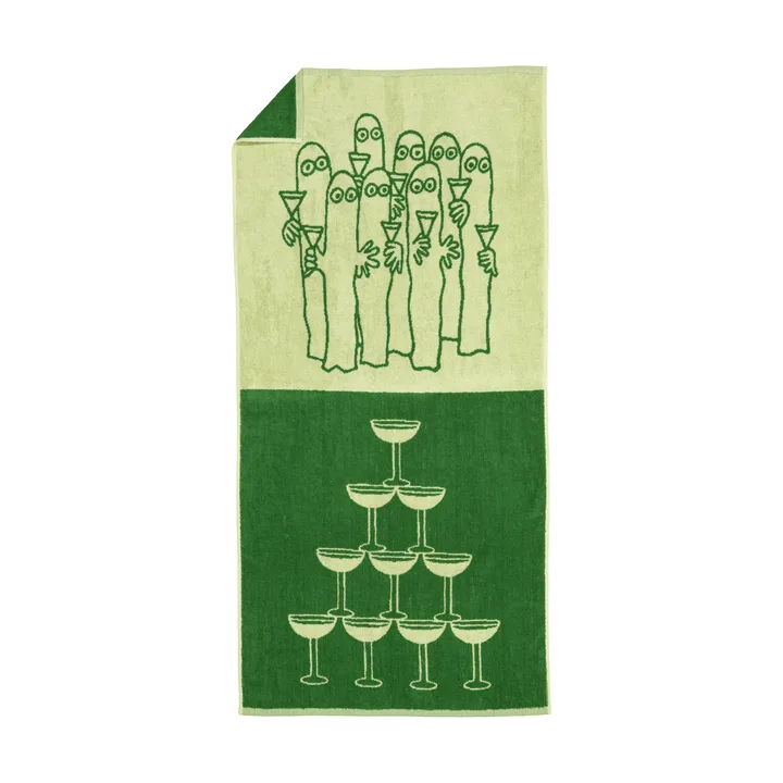 Serviette de bain Moomin 70x140 cm - Hattifnattarna, vert - Moomin Arabia