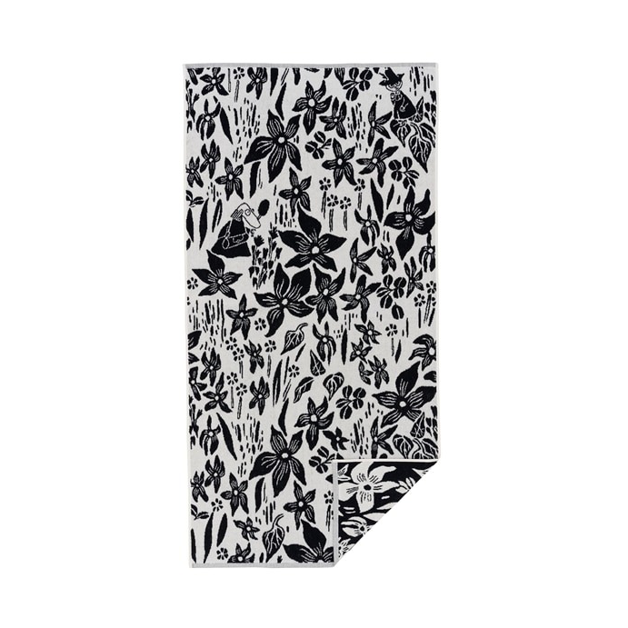 Moomin Arabia Serviette de bain Moomin 70x140 cm Lys noir-blanc