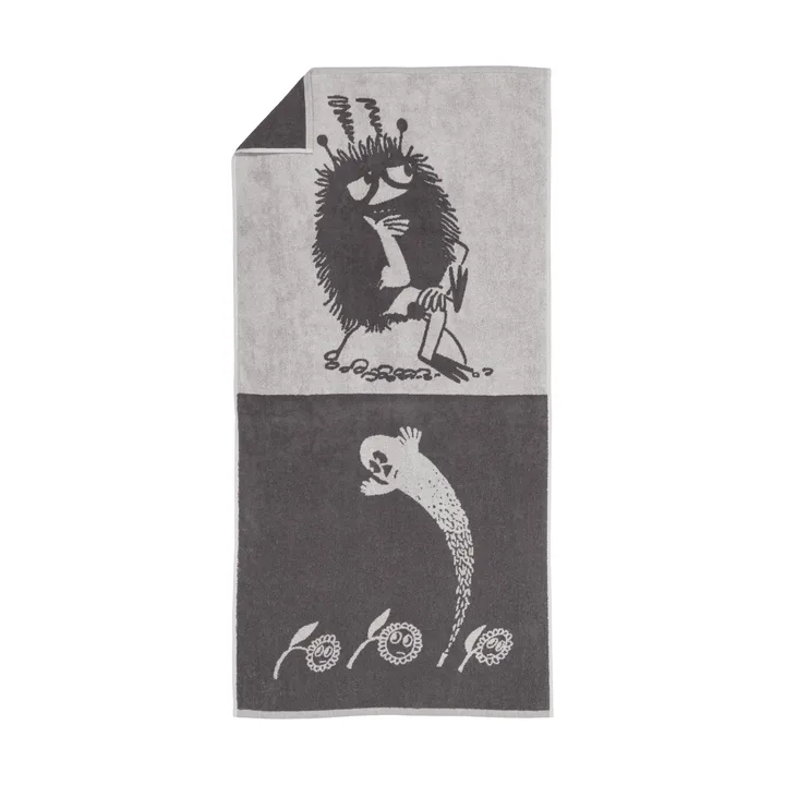 Serviette de bain Moomin 70x140 cm - Stinky, gris - Moomin Arabia