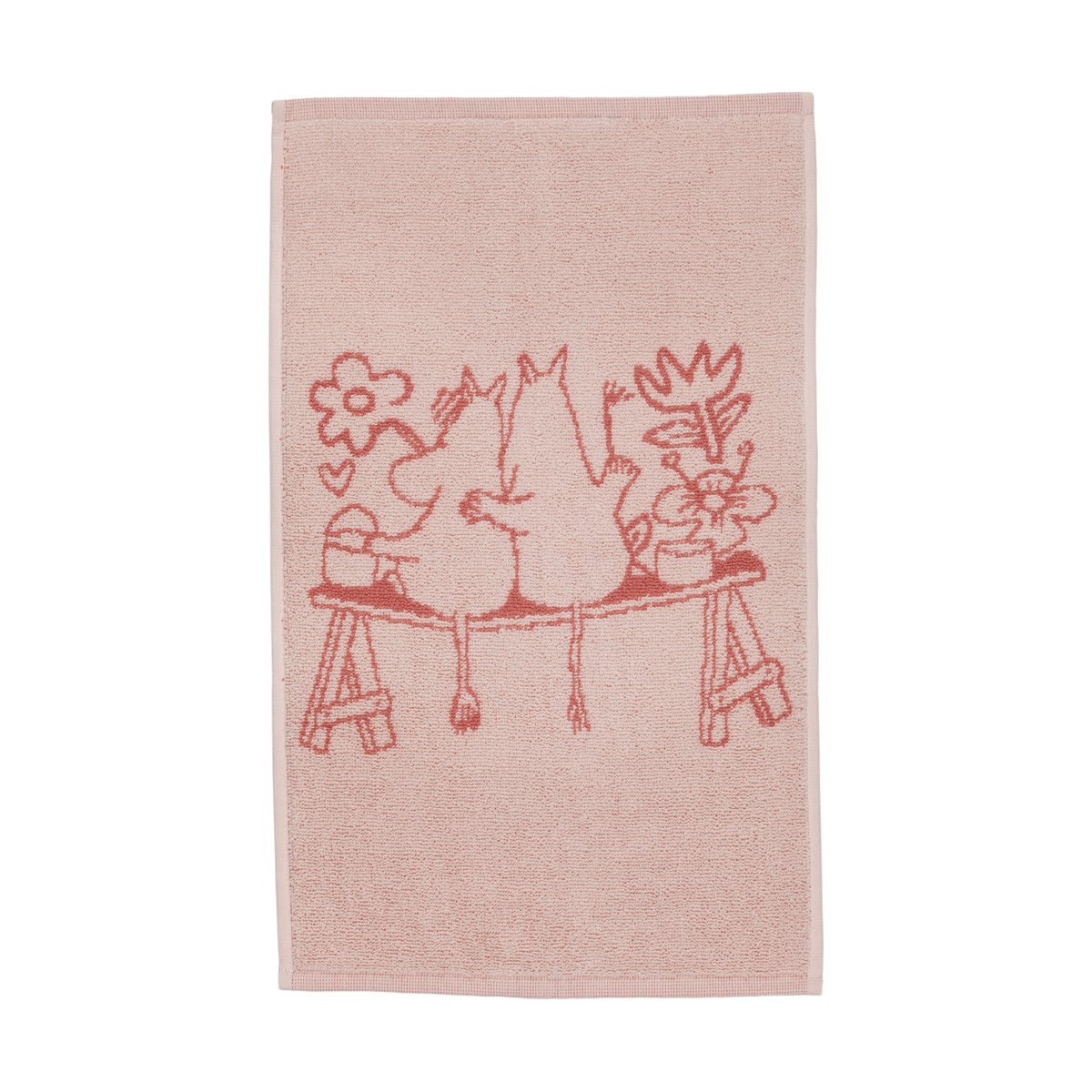 Moomin Arabia Serviette Mumin 30x50 cm Amour rose | Design Scandinave | Serviettes de bain | Rose