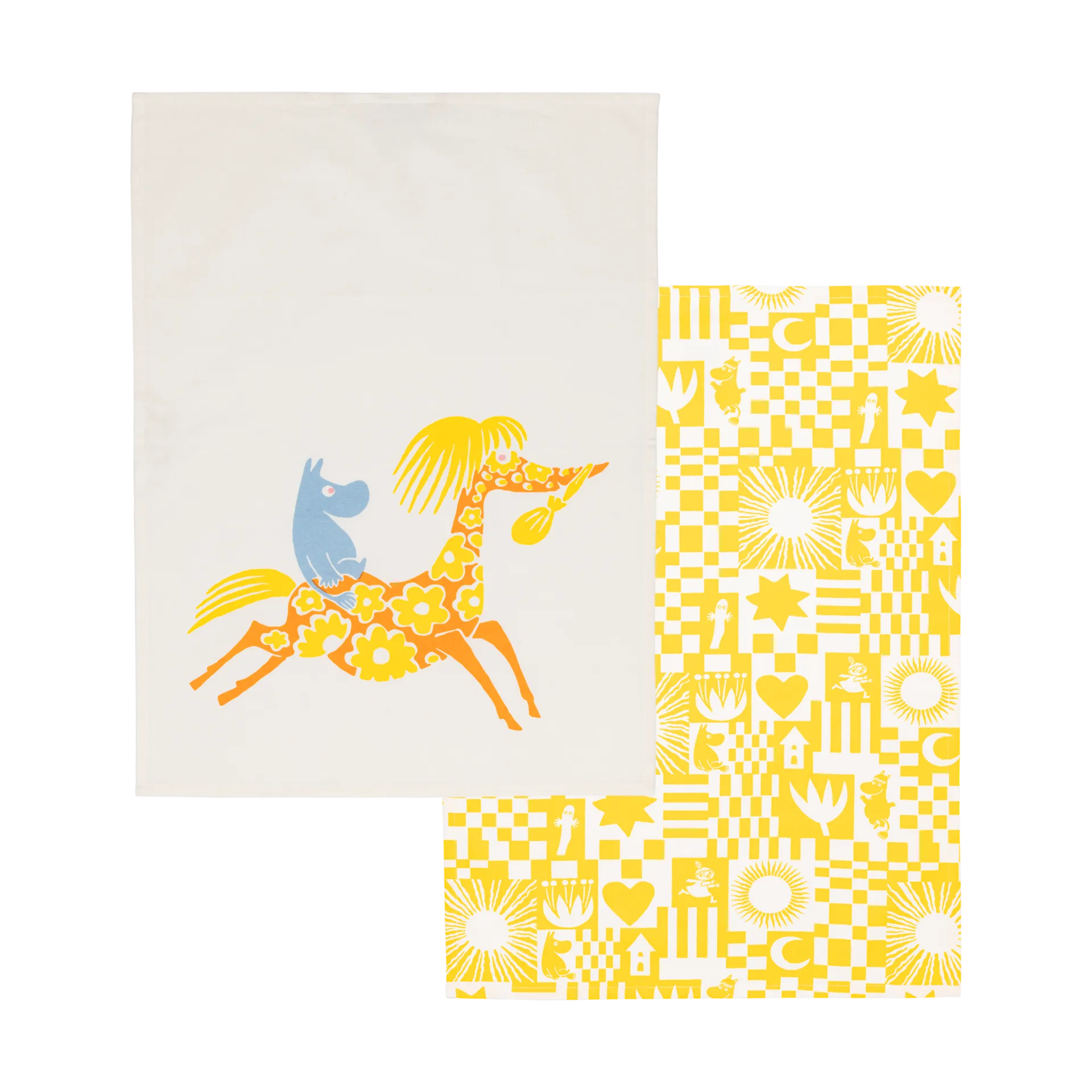 Torchon de cuisine Party Mumin 50x70 cm 2 pièces, Jaune Moomin Arabia