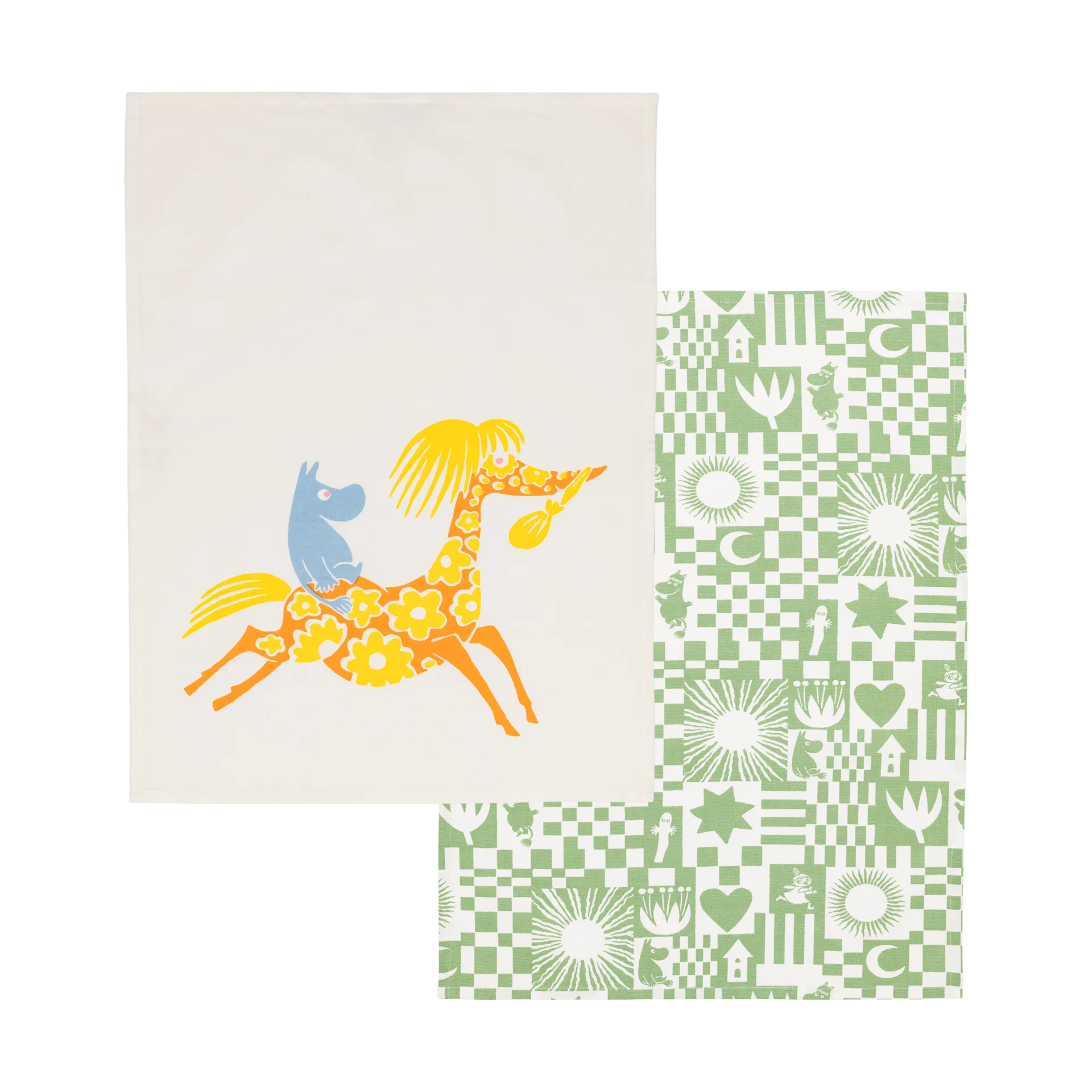 Torchon de cuisine Party Mumin 50x70 cm 2 pièces, Vert Moomin Arabia