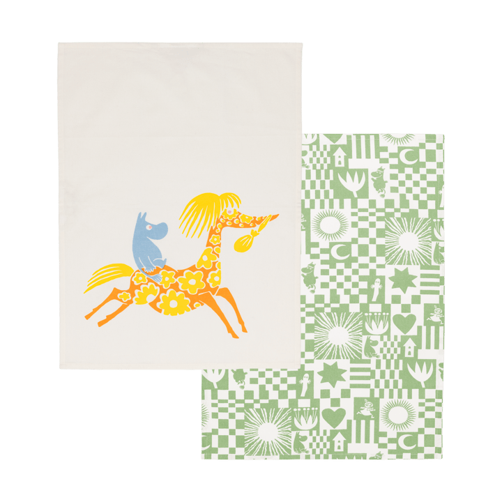 Torchon de cuisine Party Mumin 50x70 cm 2 pièces - Vert - Moomin Arabia
