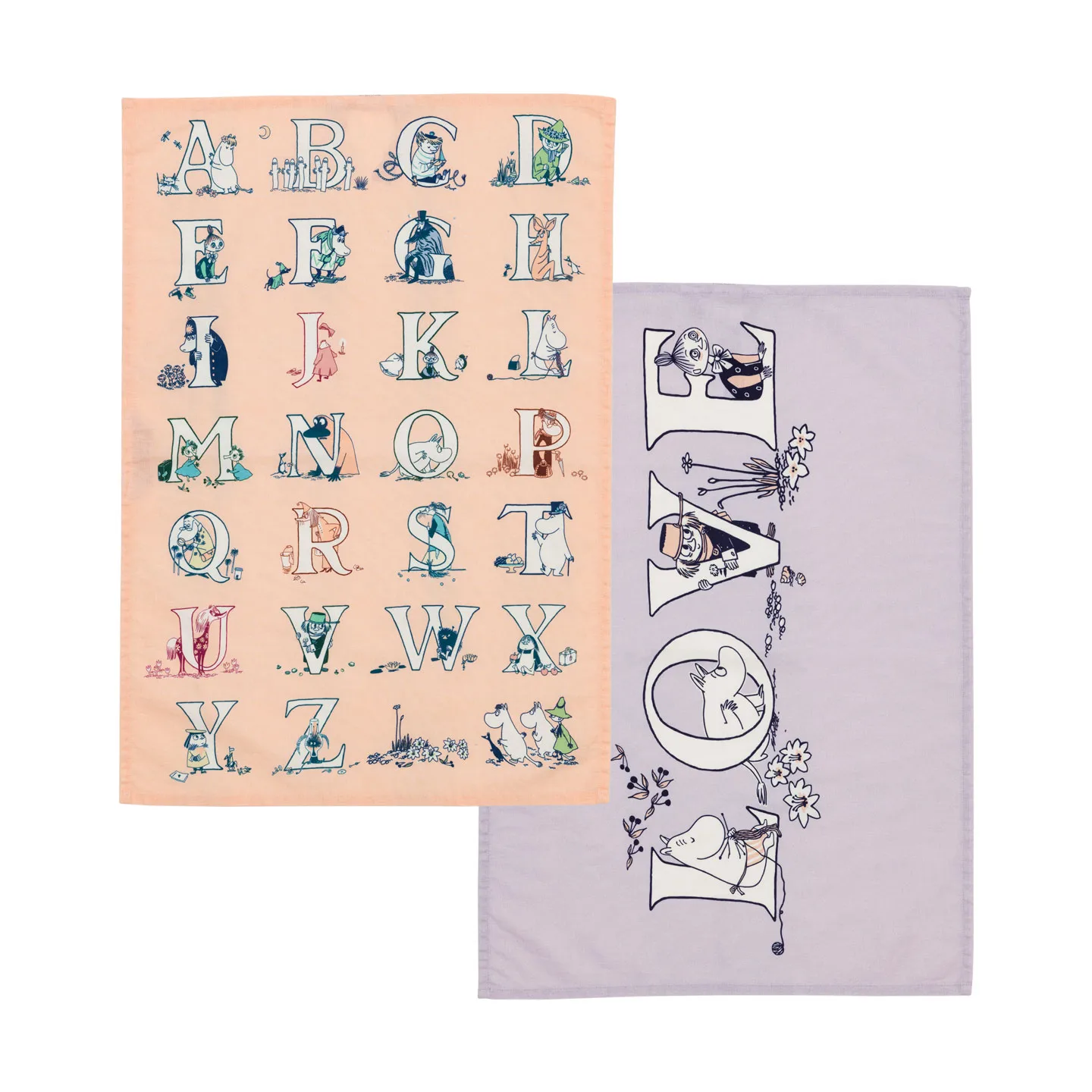 Torchon Mumin 50x70 cm lot de 2, Alphabet Moomin Arabia